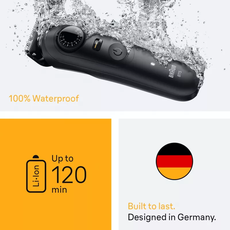 Braun BeardTrimmer 5 BT5560 Τριμερ γενειάδας Μπαταρία 40 2 cm Νωπό & Στεγνό Μαύρο