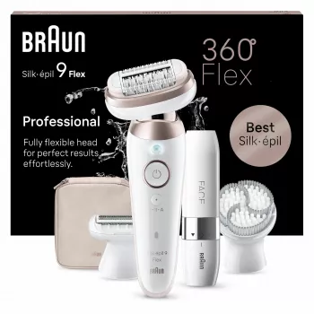 Braun Silk-épil 9 Flex 9-360 3D 40 Τσιμπιδάκια Ροζ, Λευκό