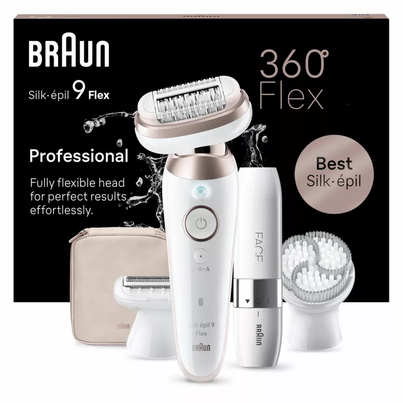 Braun Silk-épil 9 Flex 9-360 3D 40 Τσιμπιδάκια Ροζ, Λευκό