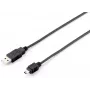 Equip USB 2.0 Type A to Mini-B καλώδιο, 1.8m, 1.8 m, USB A, Mini-USB B, USB 2.0, Male/Male, μαύρο
