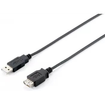 Equip USB 2.0 Type A καλώδιο επέκτασης, βύσμα αρσενικό – υποδοχή θηλυκή, 1,8 m, μαύρο