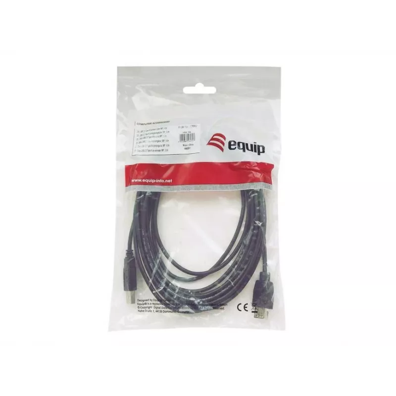 Equip USB 2.0 Type A σε Type B καλώδιο, 2,0 m, μαύρο