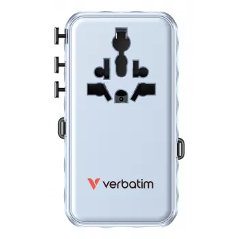 Verbatim Charge 'n' Travel 70W 2C retractable Universal Travel Adapter μπλε