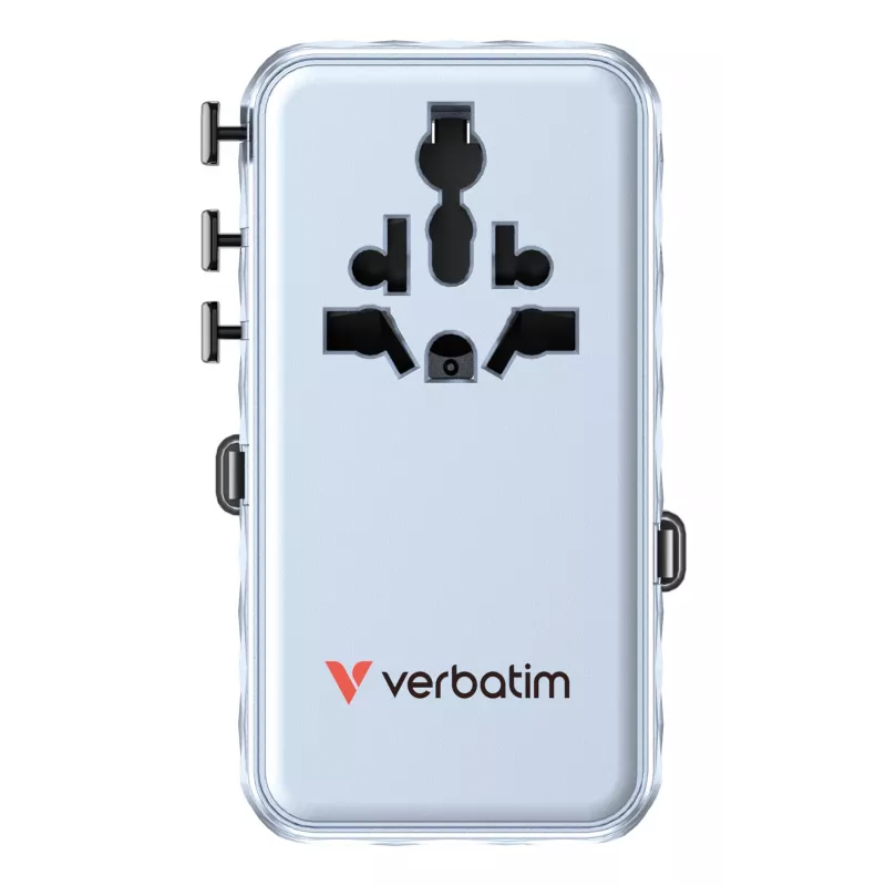 Verbatim Charge 'n' Travel 70W 2C retractable Universal Travel Adapter μπλε