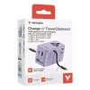 Verbatim Charge 'n' Travel 70W 2C retractable Universal Travel Adapter μωβ