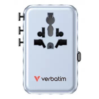Verbatim Charge 'n' Travel 100W Universal Travel Adapter με συρόμενο καλώδιο μπλε