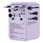 Verbatim Charge 'n' Travel 100W Universal Travel Adapter με συρόμενο καλώδιο μωβ