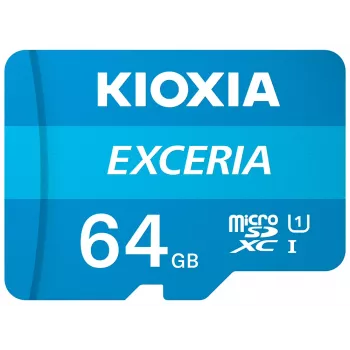 KIOXIA EXCERIA M203 κάρτα μνήμης microSDXC 64GB, UHS-I U1, Class 10, έως 100 MB/s, με προσαρμογέα SD, μπλε