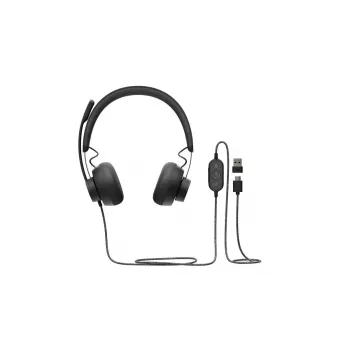 LOGITECH Zone Wired - USB-C / USB-A - ακουστικό - MSFT Teams Zone - μαύρο