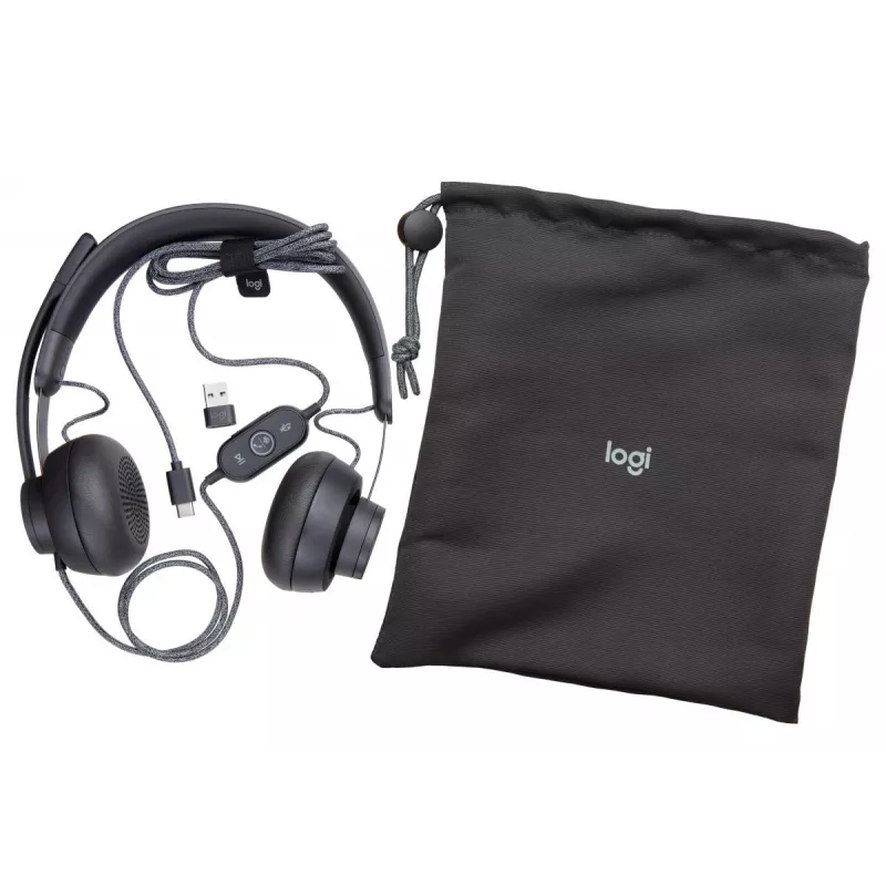 LOGITECH Zone Wired - USB-C / USB-A - ακουστικό - MSFT Teams Zone - μαύρο