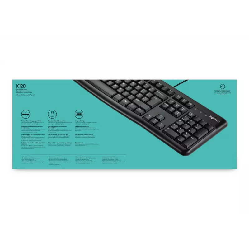 LOGITECH K120 Πληκτρολόγιο - USB ενσύρματο - Qwerty US/International