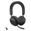 Headset Jabra Evolve2 75 USB-A UC με βάση γραφείου Μαύρο