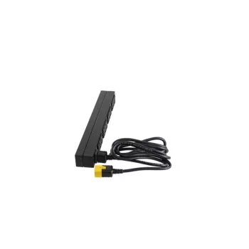 APC AP9565 Basic PDU για rack, 1U, μονοφασική, 16 A, 208/230 V, 3680 W, 12 έξοδοι C13, είσοδος C20, καλώδιο 2,5 m, μαύρη