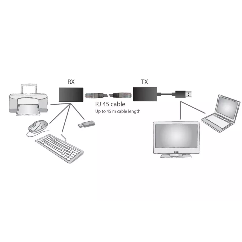 DIGITUS επέκταση USB 1.1 μέσω Cat5/5e/6