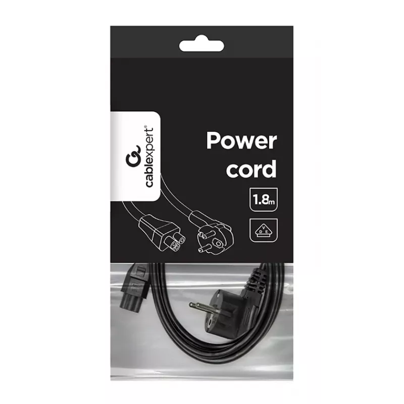 Gembird PC-186-ML12 καλώδιο τροφοδοσίας, CEE 7/7 σε C5, 1,8 m, VDE, μαύρο