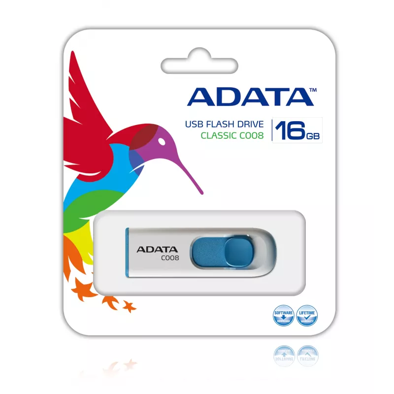ADATA C008 USB stick 16 GB USB Type-A 2.0 μπλε, λευκό