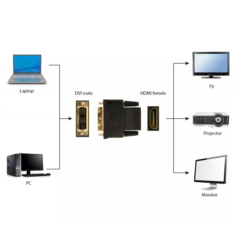 Προσαρμογέας καλωδίου Gembird A-HDMI-DVI-2