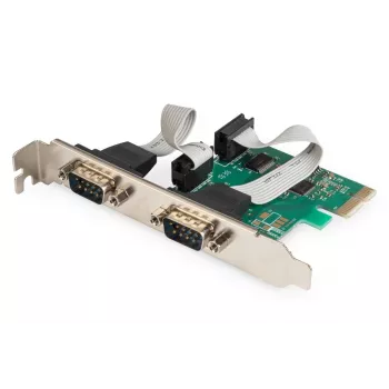 DIGITUS κάρτα επέκτασης Serial I/O, 2 θυρών, PCIe 2 x DB9 αρσενικό με bracket + LP brackets chipset MCS9901