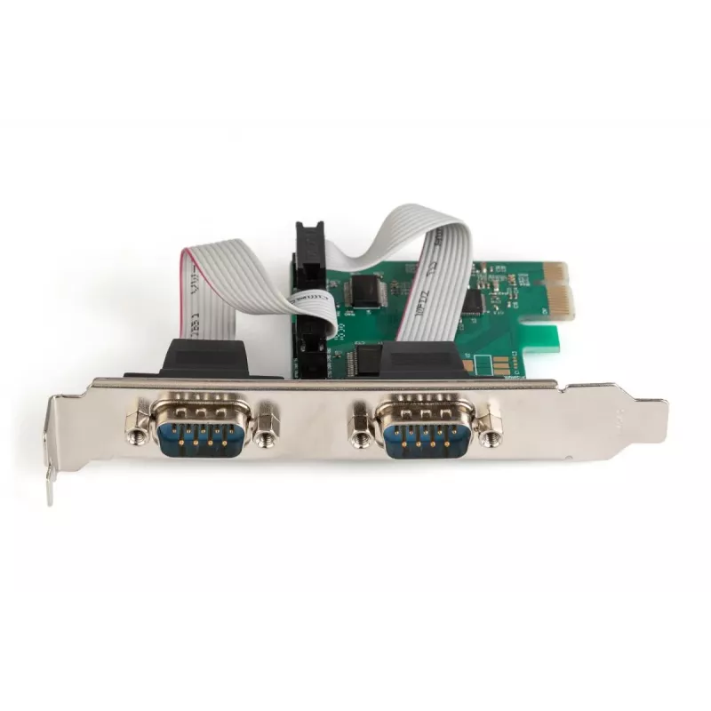 DIGITUS κάρτα επέκτασης Serial I/O, 2 θυρών, PCIe 2 x DB9 αρσενικό με bracket + LP brackets chipset MCS9901