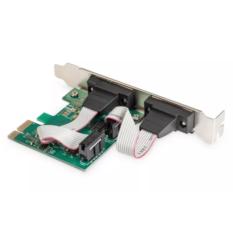 DIGITUS κάρτα επέκτασης Serial I/O, 2 θυρών, PCIe 2 x DB9 αρσενικό με bracket + LP brackets chipset MCS9901