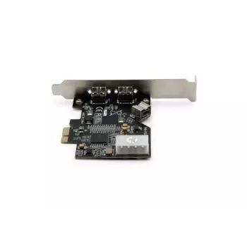 DIGITUS κάρτα διασύνδεσης IEEE 1394b, PCIe 3 θυρών, 2x9-pin εξωτερική + 1x9-pin εσωτερική