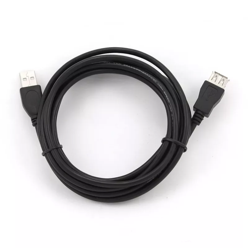 Καλώδιο επέκτασης GEMBIRD USB 2.0 Type-A σε USB Type-A (AM/AF), 1m - μαύρο