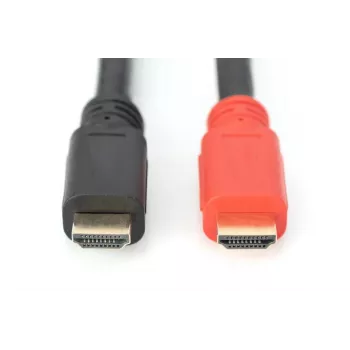 DIGITUS ASSMANN Καλώδιο HDMI High Speed, Type A, με ενισχυτή, M/M, 15m με Ethernet, Ultra HD 24p, CE, Χρυσό Μαύρο