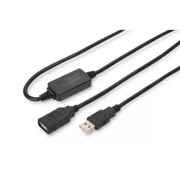 DIGITUS Καλώδιο επαναλήπτη USB 2.0 USB A αρσενικό / A θηλυκό 15m (DA-73101)