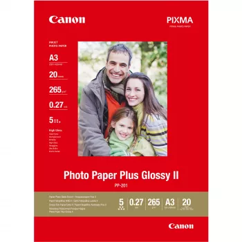 Canon PP-201 Glossy II Photo Paper Plus A3 - 20 φύλλα, Υψηλή γυαλάδα, 260 g/m², A3, 20 φύλλα, 270 µm, Canon Lucia, ChromaLife100+