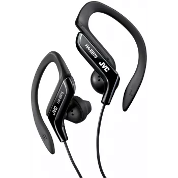 JVC HA-EB75-B-E αθλητικά ακουστικά ενδώτια με αγκίστρι αυτιού, ενσύρματα 3,5 mm, ανθεκτικά σε πιτσιλιές, 16–20000 Hz, καλώδιο 1,2 m, μαύρα