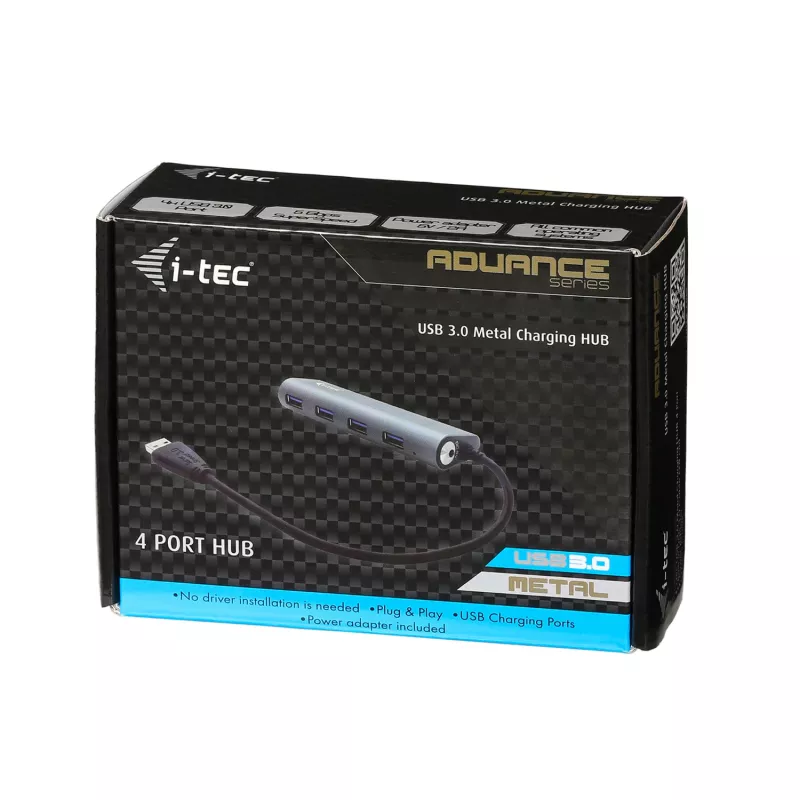 USB Hub i-tec Metal Superspeed USB 3.0 4-Port Hub 5000 Mbit/s Γκρι