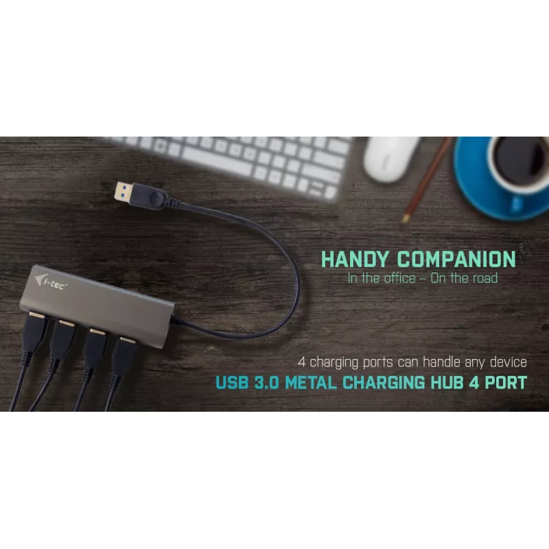 USB Hub i-tec Metal Superspeed USB 3.0 4-Port Hub 5000 Mbit/s Γκρι