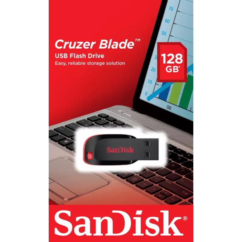 WESTERN DIGITAL SanDisk Cruzer Blade - 128 GB USB stick - USB 2.0