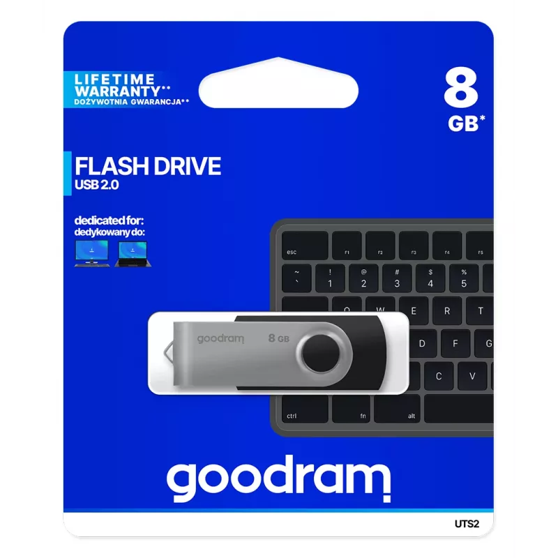 Goodram UTS2 Μονάδα USB flash 8 GB USB Type-A 2.0 Μαύρο