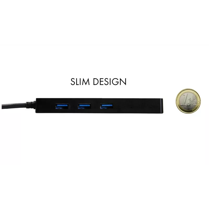 i-tec Advance USB 3.0 λεπτό HUB 3 Θυρών Προσαρμογέας Gigabit Ethernet Μαύρο