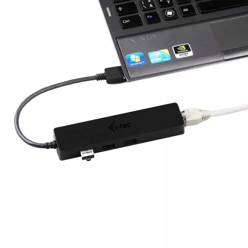 i-tec Advance USB 3.0 λεπτό HUB 3 Θυρών Προσαρμογέας Gigabit Ethernet Μαύρο