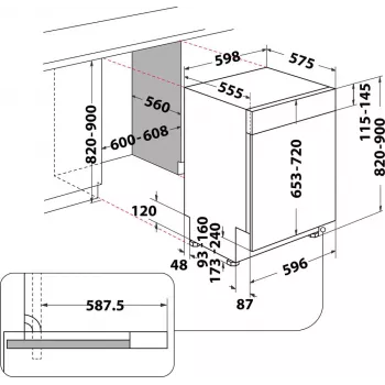 Whirlpool WBC3C26B Ημιεντοιχισμένο 14 σερβίτσια