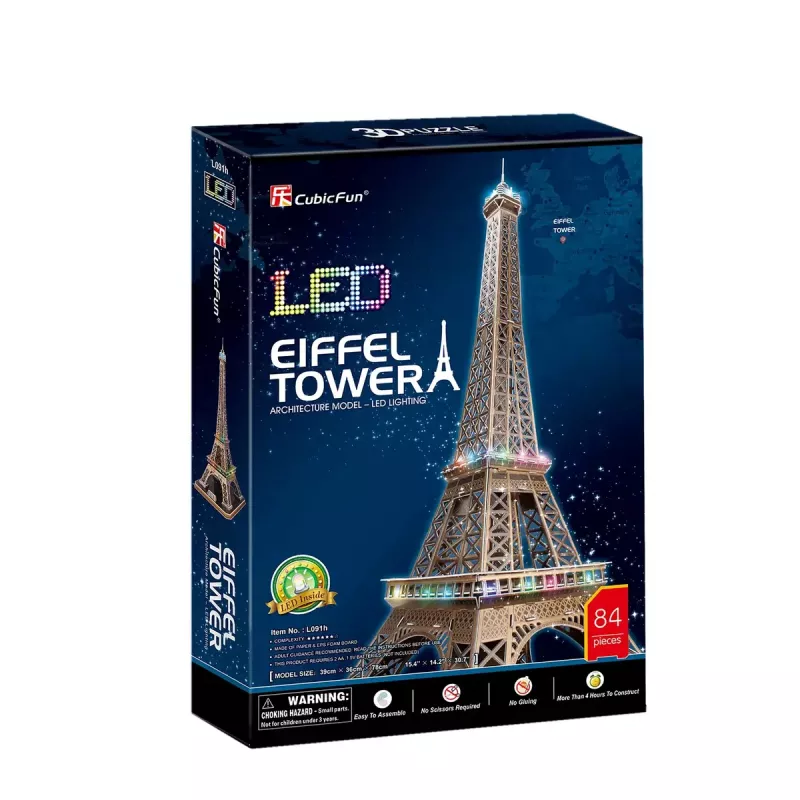 3D Puzzle CubicFun Πύργος του Άιφελ LED