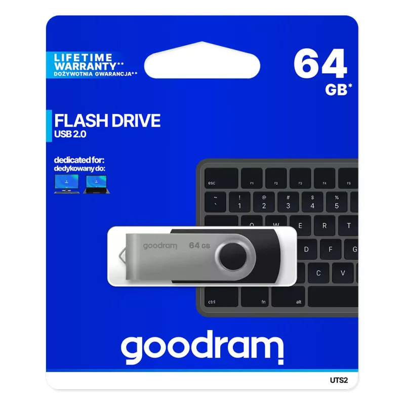 Goodram UTS2 USB Flash Drive 64 GB USB Type-A 2.0 Μαύρο