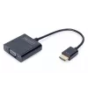 DIGITUS Προσαρμογέας μετατροπής HDMI σε VGA Type A - Υποδοχή VGA (D-Sub), υποδοχή ήχου 3,5 mm, μαύρο