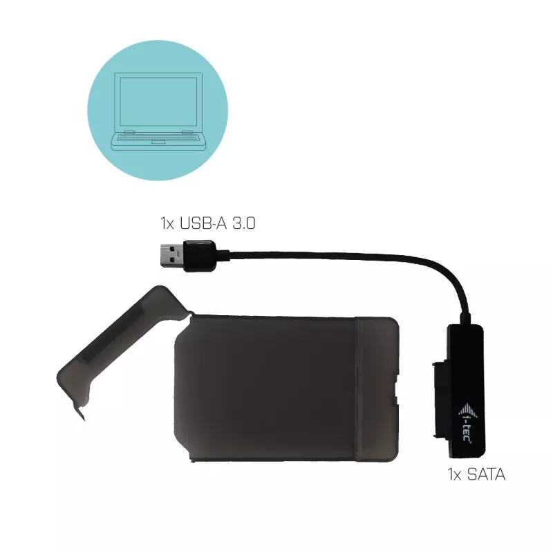 Θήκη HDD/SSD i-tec MySafe USB 3.0 Easy 2,5 ίντσες εξωτερική θήκη μαύρη