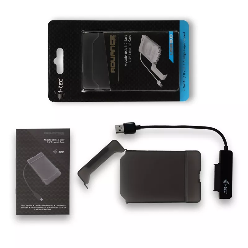 Θήκη HDD/SSD i-tec MySafe USB 3.0 Easy 2,5 ίντσες εξωτερική θήκη μαύρη