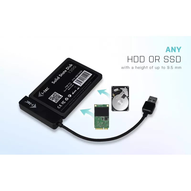 Θήκη HDD/SSD i-tec MySafe USB 3.0 Easy 2,5 ίντσες εξωτερική θήκη μαύρη