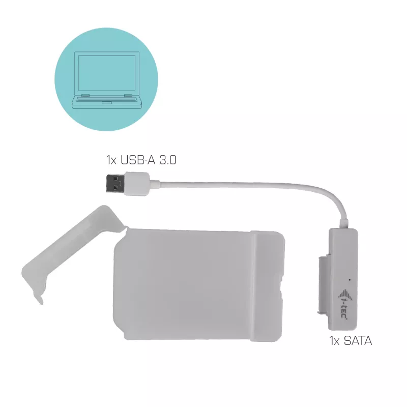 Θήκη HDD/SSD i-tec MySafe USB 3.0 Easy 2,5 ίντσες Εξωτερική θήκη – Λευκή
