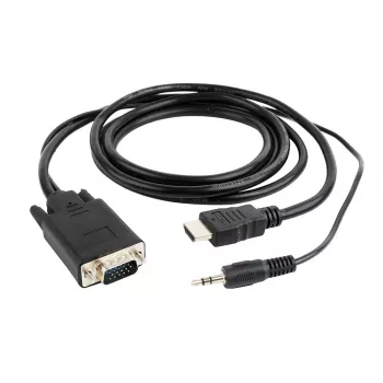 GEMBIRD Καλώδιο προσαρμογέα HDMI σε VGA και ήχο, μονή σύνδεση, 1,8 m - μαύρο