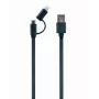 GEMBIRD Καλώδιο φόρτισης USB σε Apple Lightning και Micro-USB combo 1m - Μαύρο
