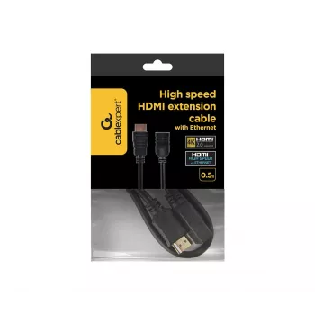 GEMBIRD Καλώδιο επέκτασης HDMI υψηλής ταχύτητας με Ethernet, 50 cm