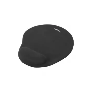 Mauspad NATEC Marmot Μαύρο με υποστήριξη καρπού gel, επιφάνεια υφάσματος 245×225×22 mm