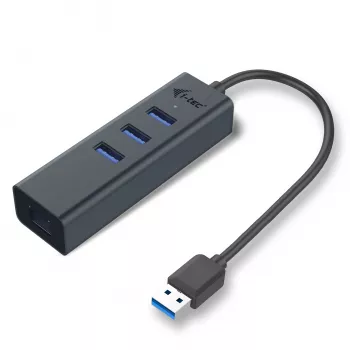 i-tec Metal USB 3.0 HUB 3 θυρών + προσαρμογέας Gigabit Ethernet