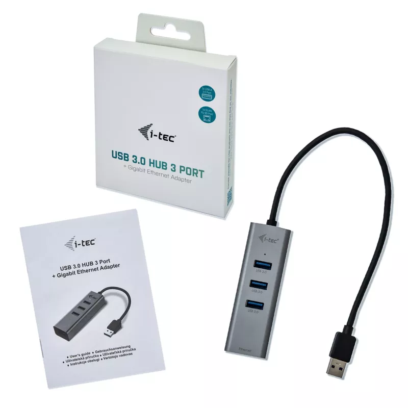 i-tec Metal USB 3.0 HUB 3 θυρών + προσαρμογέας Gigabit Ethernet